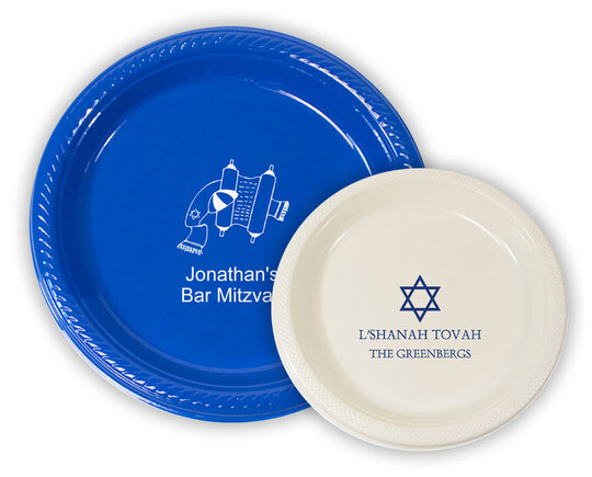 Personalized Plastic Plates for Jewish Celebrations